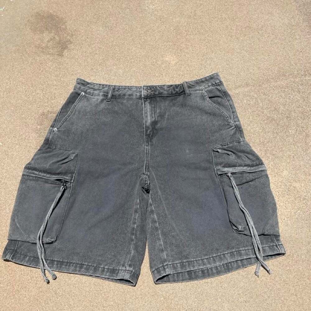 Manfinity Acid Wash Utility Cargo Shorts